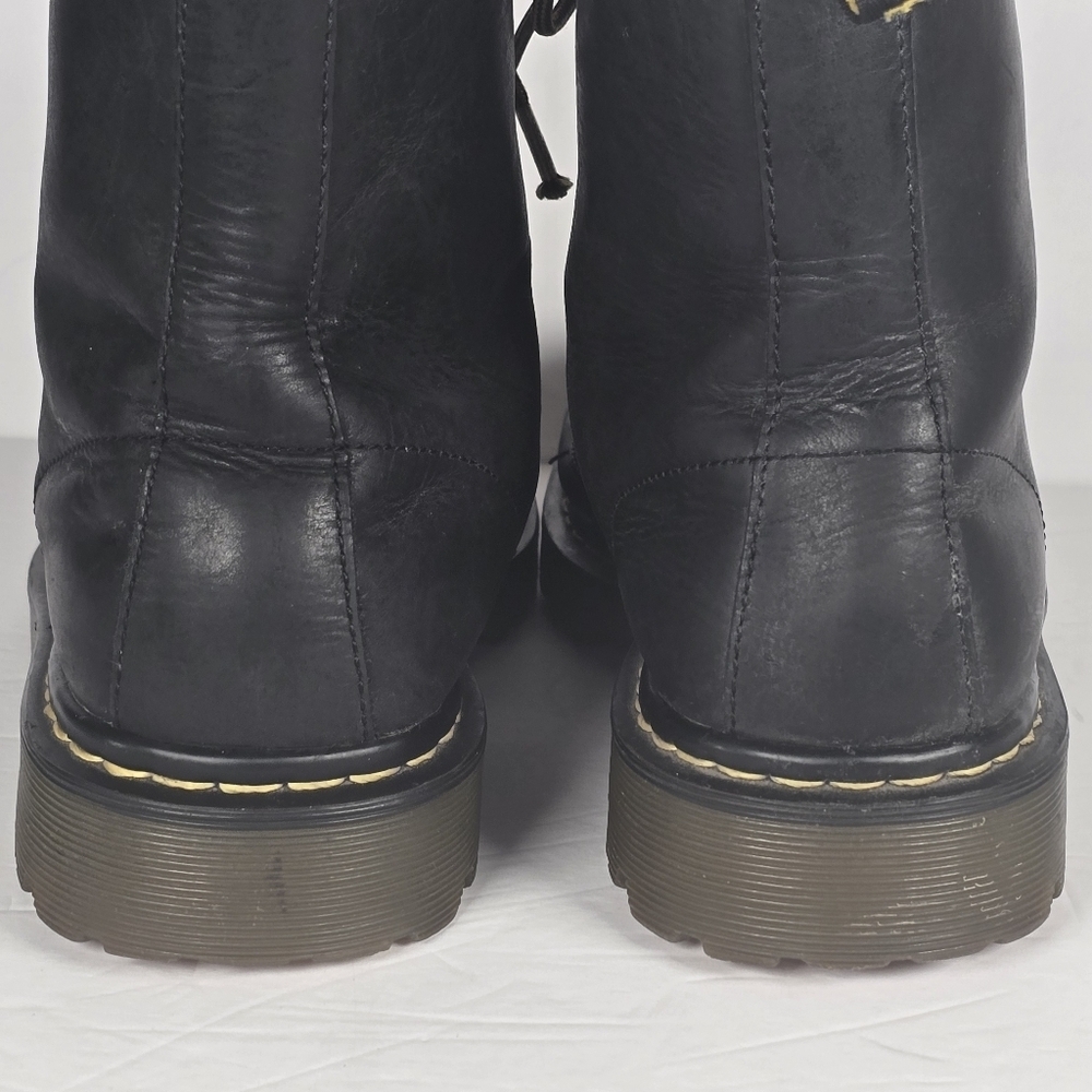 Dr. Martens Luana Black Leather Lace Up Combat Boots Women's Sz 10 - Picture 5 of 12